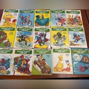 Vintage Sesame Street Library Complete Set – 15 Vol  Treasury ABC & 123 – 1970s
